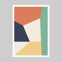 Abstract poster colorful geometric shapes. Primitive blocks suprematism style. Modern vector illustration