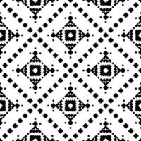 Seamless geometric backdrop with Aztec and Navajo tribal motif. Ethnic contemporary repeat pattern. Black and white colors. Design for fabric, textile, ornament, clothing, background, wrapping, batik. vector