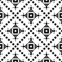 Seamless geometric backdrop with Aztec and Navajo tribal motif. Ethnic contemporary repeat pattern. Black and white colors. Design for fabric, textile, ornament, clothing, background, wrapping, batik. vector