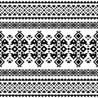 azteca y navajo motivo único étnico sin costura modelo. tribal resumen geométrico contemporáneo Arte. negro y blanco colores. diseño para alfombra, cortina, textil, tela, estera, bordado, moda, ikat. vector