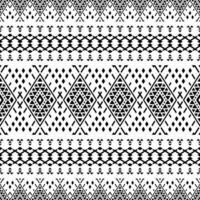 étnico geométrico Arte. tradicion sin costura resumen modelo. azteca y navajo tribal estilo. negro y blanco colores. diseño para alfombra, cortina, textil, tela, estera, bordado, moda, ikat. vector