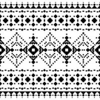 Ethnic oriental motif. Tribal style seamless pixel pattern. Geometric abstract vector illustration. Black and white colors. Design for fabric, textile, ornament, clothing, background, wrapping, batik.