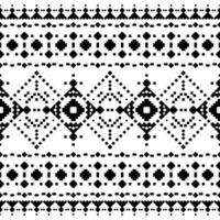 étnico oriental motivo. tribal estilo sin costura píxel modelo. geométrico resumen vector ilustración. negro y blanco colores. diseño para tela, textil, ornamento, ropa, fondo, envase, batik.