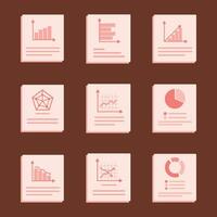 Flat Infographics Graphs and Charts Vector Illustration Collection