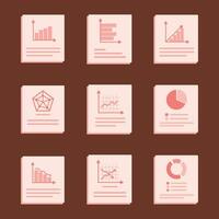 Flat Infographics Graphs and Charts Vector Illustration Collection