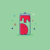 Fruit juice Can Vector Illustration. Beverage Concept Design Isolated Vector. Flat Design