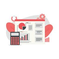 Business Financial Growth Data Presentation Vector Illustration. Data Analysis Concept Design Isolated. Flat Design