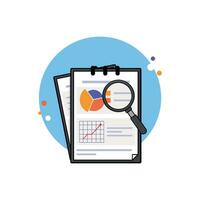 Data Analysis Using Magnifying Glass Vector Illustration. Data Analysis Concept Design Isolated Vector