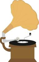 Vector illustration of gramophone isolated in white background