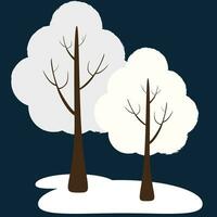 vector clipart con Nevado arboles en invierno aislado en blanco antecedentes