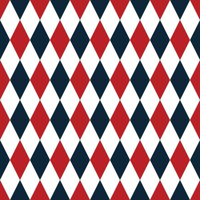 Seamless pattern with red and blue diamonds. Rhombus background