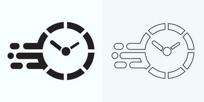 paso de hora icono. paso de tiempo. Temporizador logo. reloj icono ilustración vector diseño