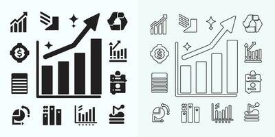 Growing Graph Icon set, Bar Chart Icon, Infographic, Growths Chart Collection For Business Improvement Analytics, Diagram Symbol, Financial Profit Chart Bar Vector Illustration