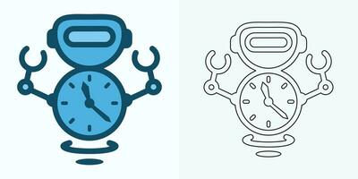 Time and Clock set of linear icons. Time management. Timer, Speed, Alarm, Restore, Time Management, Calendar and more. Collection of time, clock, watch, timer vector simple outline icons for web