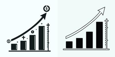 Growing Graph Icon, Bar Chart Icon, Infographic, Growths Chart Collection For Business Improvement Analytics, Diagram Symbol, Financial Profit Chart Bar Vector Illustration