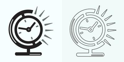Time and Clock set of linear icons. Time management. Timer, Speed, Alarm, Restore, Time Management, Calendar and more. Collection of time, clock, watch, timer vector simple outline icons for web