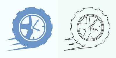 paso de hora icono. paso de tiempo. Temporizador logo. reloj icono ilustración vector diseño