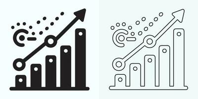 creciente grafico icono, bar gráfico icono, infografía, crecimientos gráfico colección para negocio mejora analítica, diagrama símbolo, financiero lucro gráfico bar vector ilustración