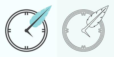 Time and Clock set of linear icons. Time management. Timer, Speed, Alarm, Restore, Time Management, Calendar and more. Collection of time, clock, watch, timer vector simple outline icons for web