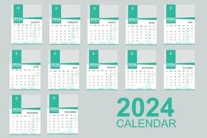 calendario para el 2024 año calendario 2024 modelo contento nuevo año 2024 calendario diseño vector