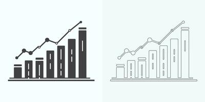 Growing Graph Icon, Bar Chart Icon, Infographic, Growths Chart Collection For Business Improvement Analytics, Diagram Symbol, Financial Profit Chart Bar Vector Illustration