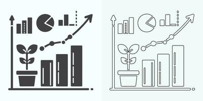 Growing Graph Icon set, Bar Chart Icon, Infographic, Growths Chart Collection For Business Improvement Analytics, Diagram Symbol, Financial Profit Chart Bar Vector Illustration