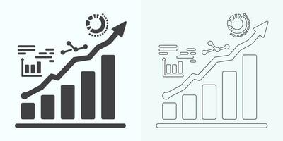 creciente grafico icono colocar, bar gráfico icono, infografía, crecimientos gráfico colección para negocio mejora analítica, diagrama símbolo, financiero lucro gráfico bar vector ilustración