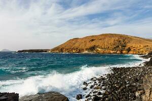 Atlantic ocean wild coast, Tenerife, Canary islands, Spain photo