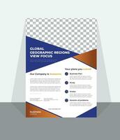 Free global geographic flyer design template. vector