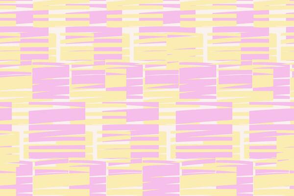 The trendy brush texture square seamless pattern. Vector hand drawn sketch. Simple pink yellow shape line  print. Template for design, fashion, interior decor, textile, fabric, wallpaper