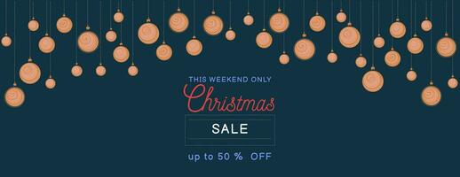 Horizontal Christmas, Holiday border with text space. Sale banner. Suitable for email header, post in social networks, advertising, events and page cover, banner, background vector