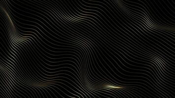 voorzichtig vloeiende glimmend gouden golvend lijnen. vol hd en looping abstract Golf patroon achtergrond animatie. video