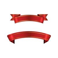 Red ribbon banner templates vector