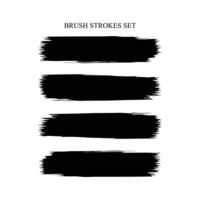 Brush strokes splashes set silhouette vector