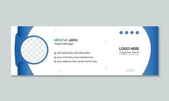 Corporate email signature for all business with white background, unique vector design template. Modern and Minimal Layout.