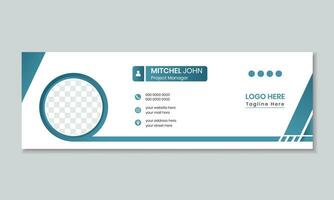 Corporate email signature for all business with white background, unique vector design template. Modern and Minimal Layout.