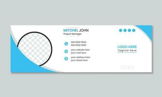 Corporate email signature for all business with white background, unique vector design template. Modern and Minimal Layout.