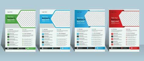 Corporate Business Flyer poster Template design two colors scheme, vector template in A4 size - Vector