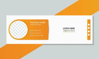 Corporate email signature for all business with white background, unique vector design template. Modern and Minimal Layout.