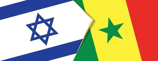 Israel and Senegal flags, two vector flags.