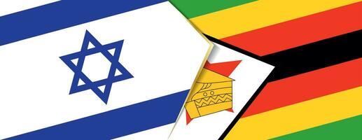 Israel and Zimbabwe flags, two vector flags.
