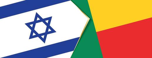 Israel and Benin flags, two vector flags.