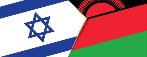 Israel and Malawi flags, two vector flags.