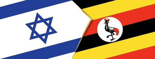 Israel y Uganda banderas, dos vector banderas