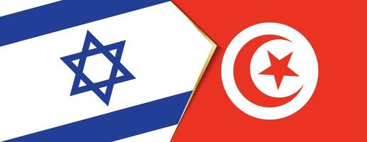 Israel and Tunisia flags, two vector flags.