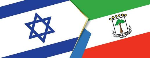 Israel and Equatorial Guinea flags, two vector flags.