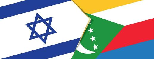 Israel and Comoros flags, two vector flags.