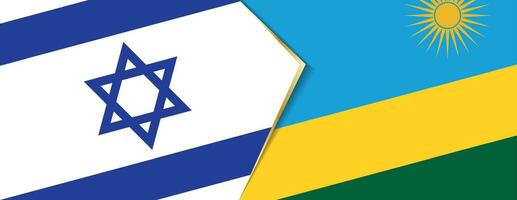 Israel and Rwanda flags, two vector flags.