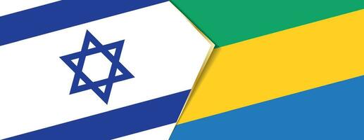 Israel and Gabon flags, two vector flags.