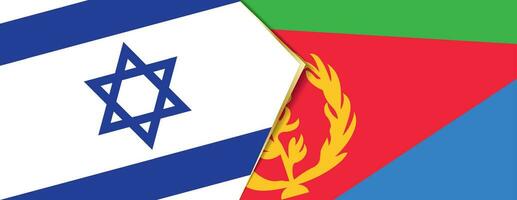 Israel and Eritrea flags, two vector flags.
